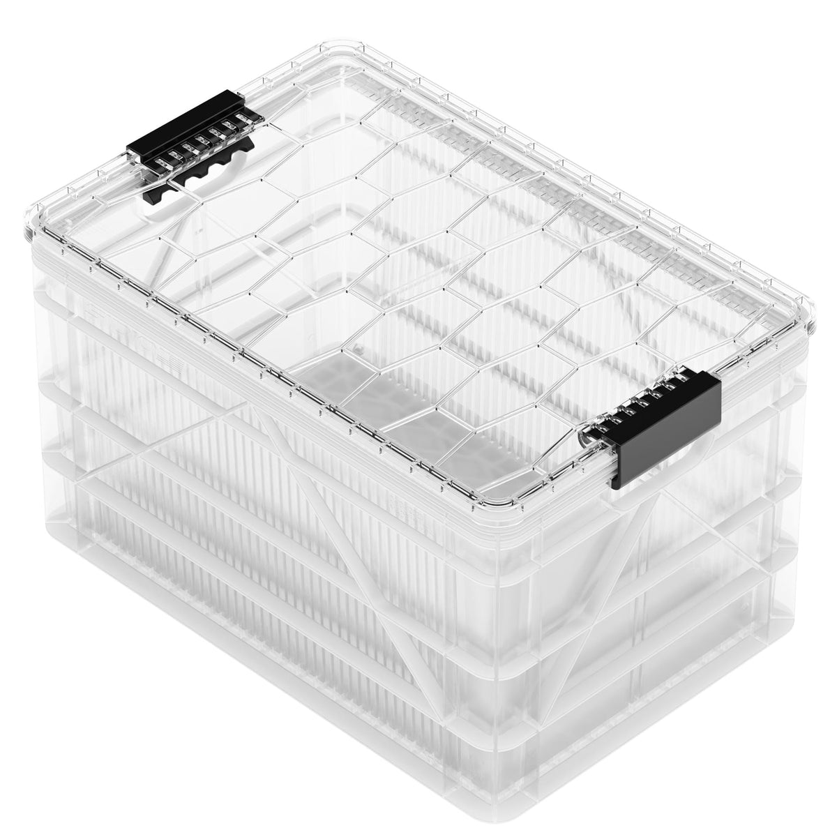 SidioCrate Full Size storage crate, Clear, Add Lid, No Dividers