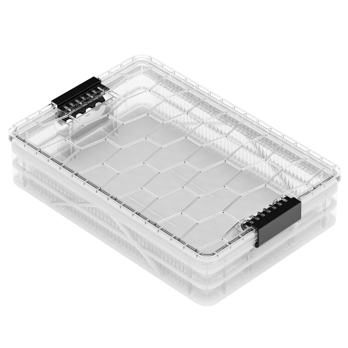 SidioCrate Quarter Size storage crate, Clear, Add Lid, No Dividers
