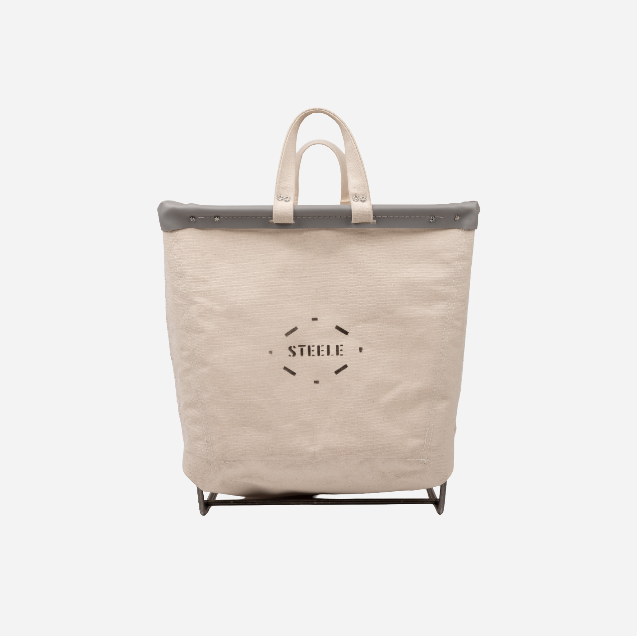 Canvas Square Carry Basket 2 Bu — gray vinyl