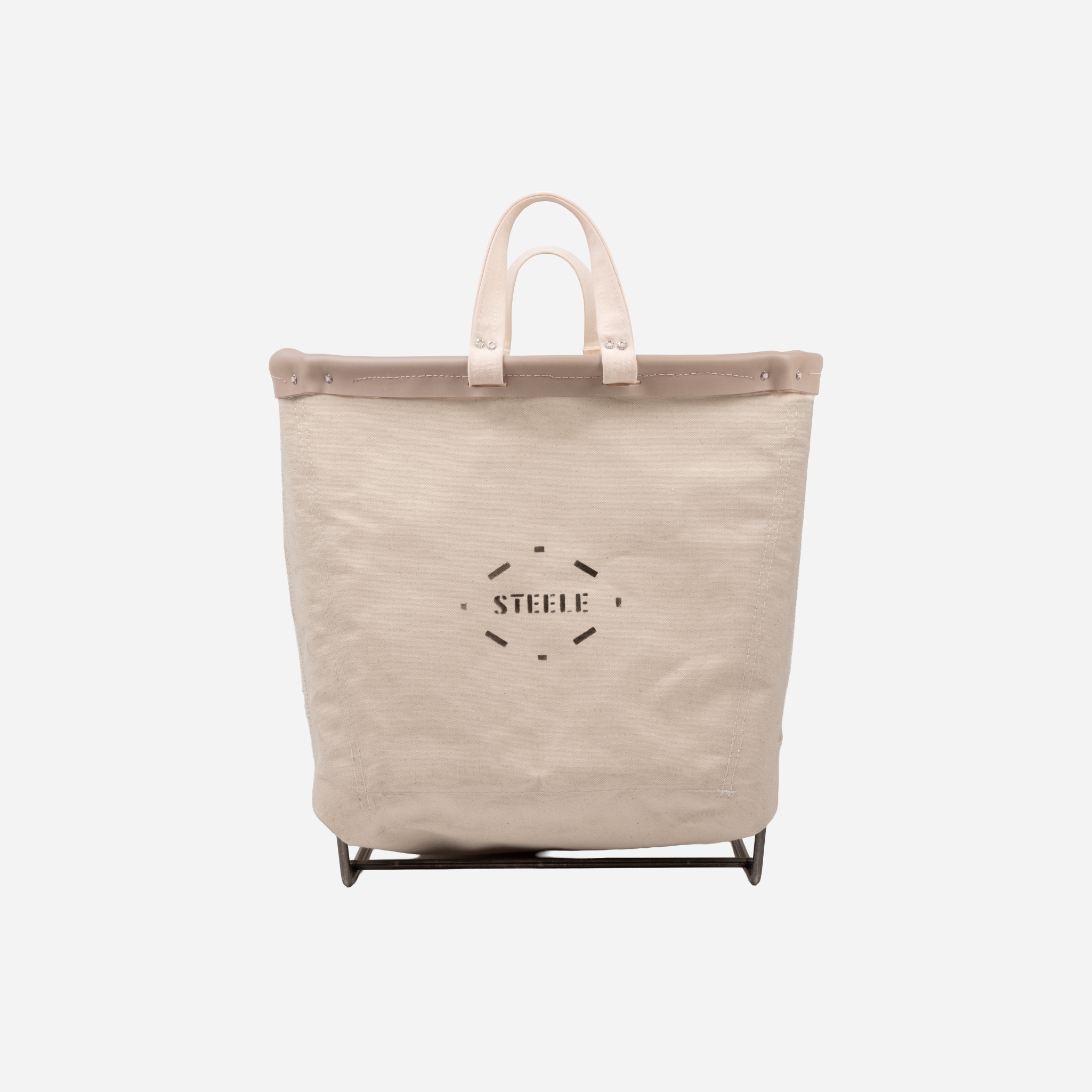Canvas Square Carry Basket 2 Bu — tan vinyl