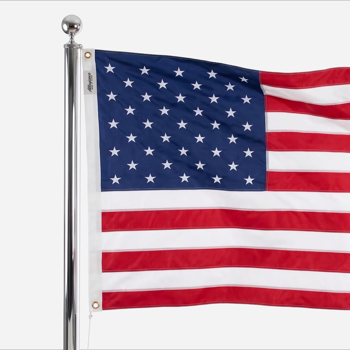 Allegiance Flag Supply 5' x 8' American Flag, on chrome pole