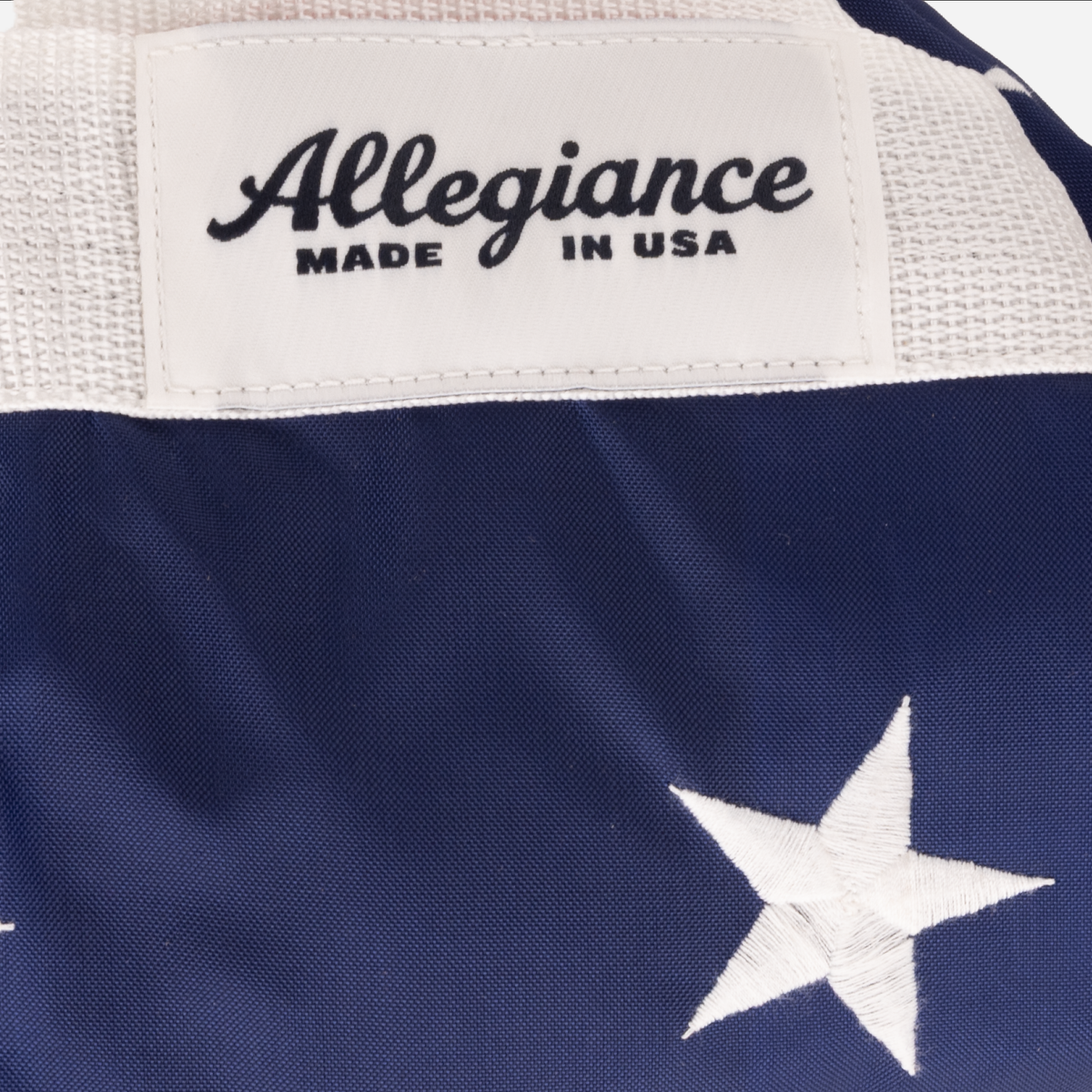 5' x 8' American Flag, Allegiance label detail