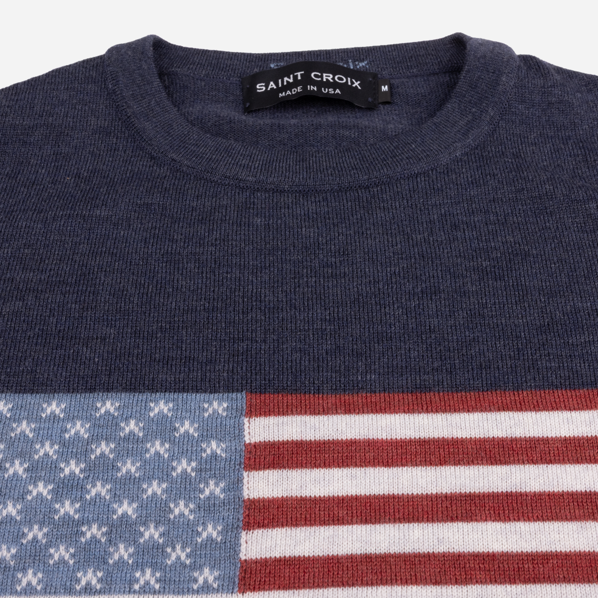 Saint Croix flag sweater, star field detail
