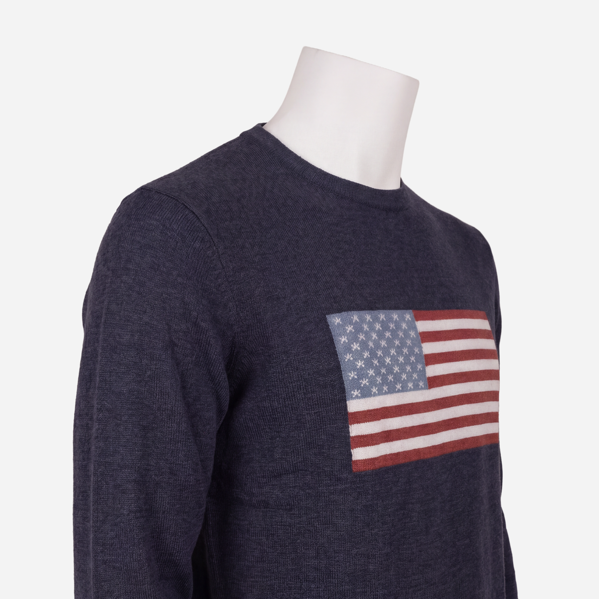 Saint Croix American flag wool sweater, worn