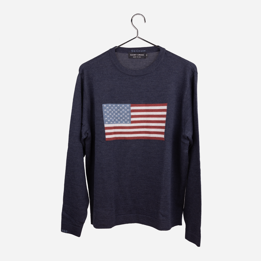 Saint Croix American flag merino wool sweater