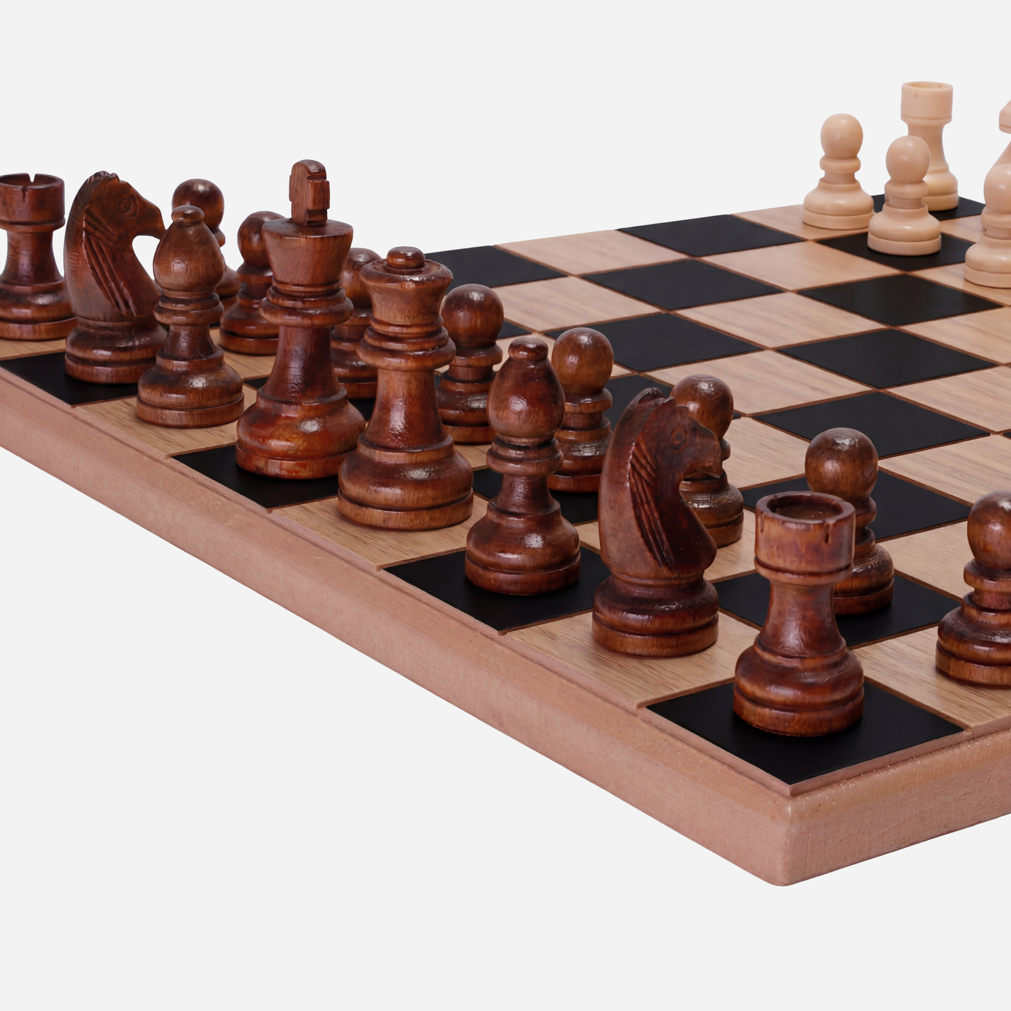 Classic Chessboard, Walnut, angle