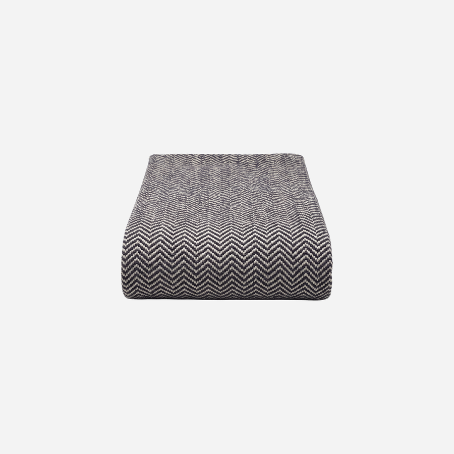 American Blossom Linens chevron wool throw, Woodland Grey