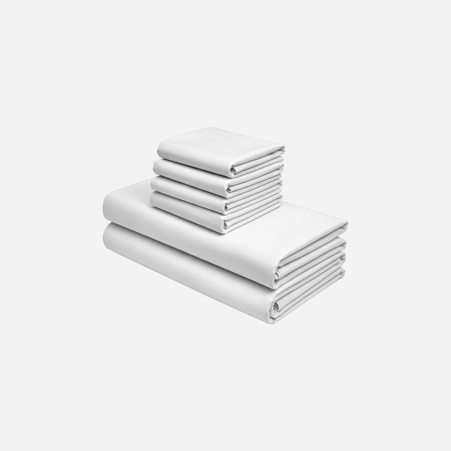 American Blossom Linens cotton percale bed sheet set, White