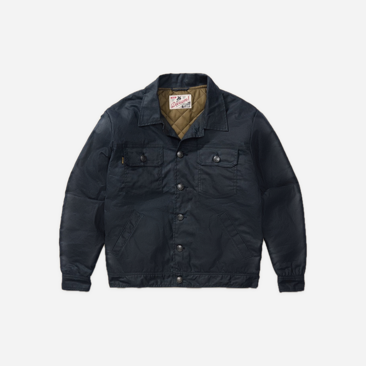 Deadeye Waxed Canvas Trucker Jacket — Black, front view