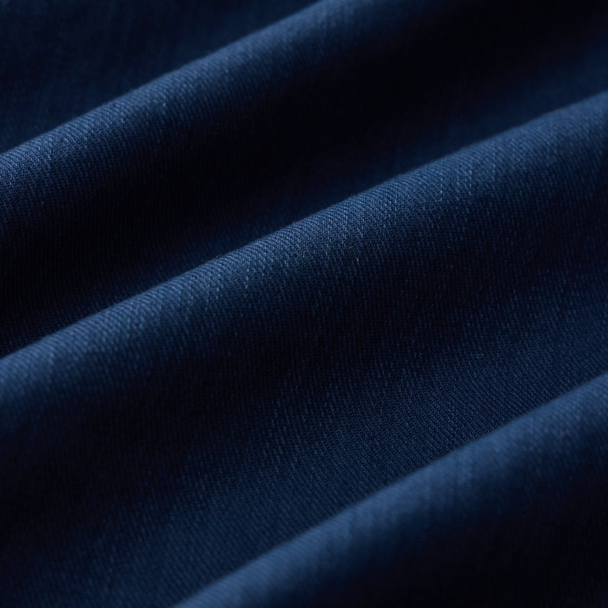Draftsman Twill Slub Overshirt — Academy Blue, fabric detail view