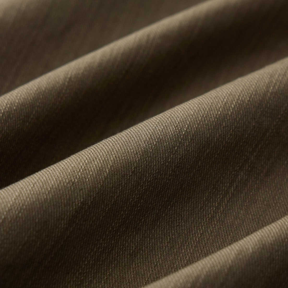 Draftsman Twill Slub Overshirt — Old Moss Green, fabric detail view