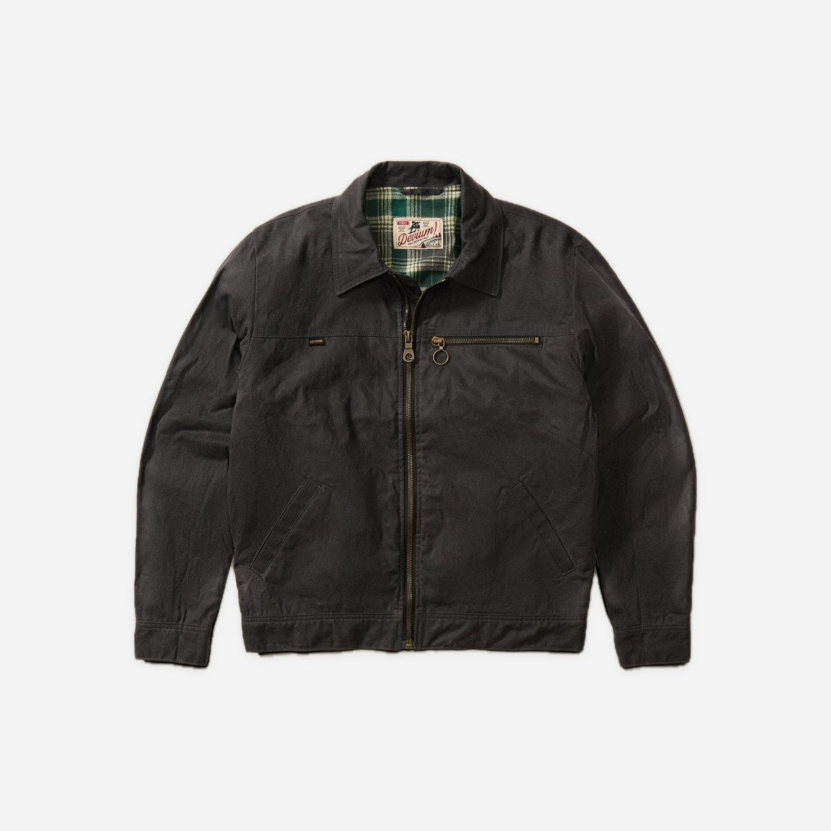 Overdrive Waxed Canvas Trucker Jacket — Coal, front view