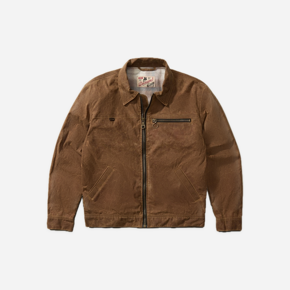 Overdrive Waxed Canvas Trucker Jacket — Toffee, front view