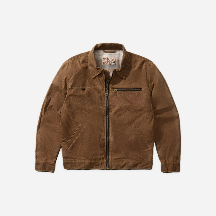 Overdrive Waxed Canvas Trucker Jacket — Toffee, front view
