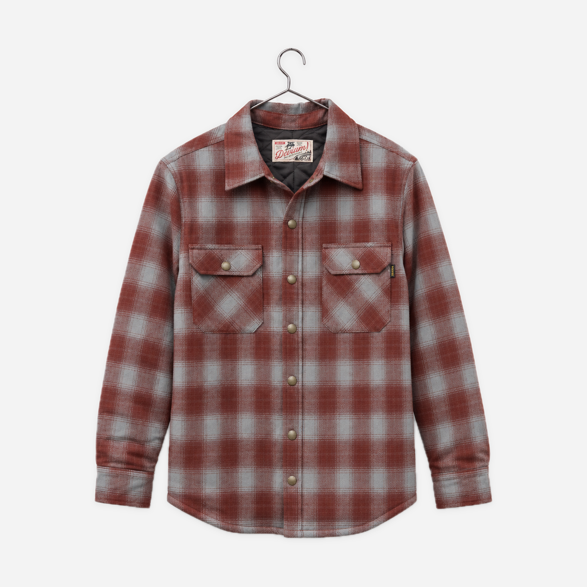 Stampede Quilt Lined Flannel Jacket — Canned Jam, hanger view