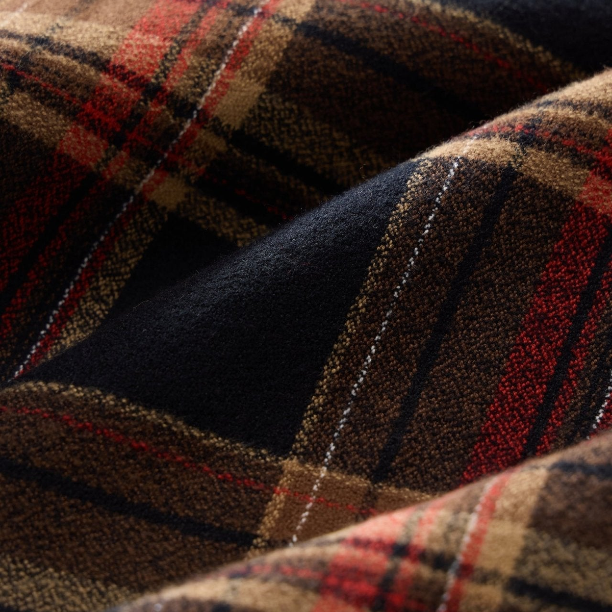 Stampede Quilt Lined Flannel Jacket — Goldrush Red, fabric detail view