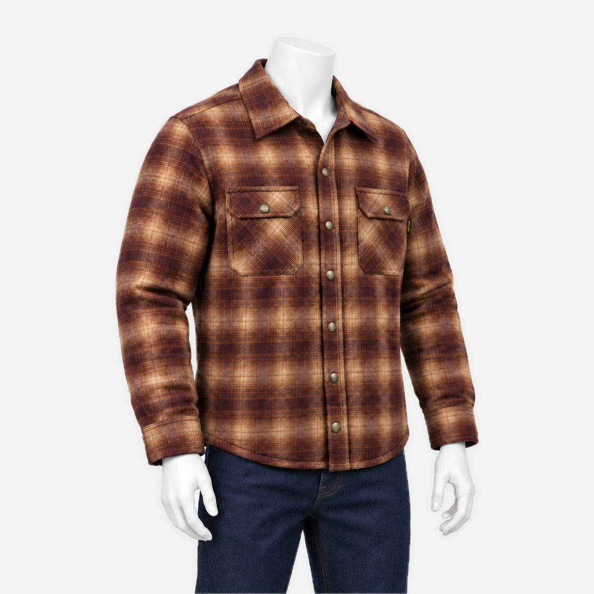 Stampede Quilt Lined Flannel Jacket — Java, mannequin view