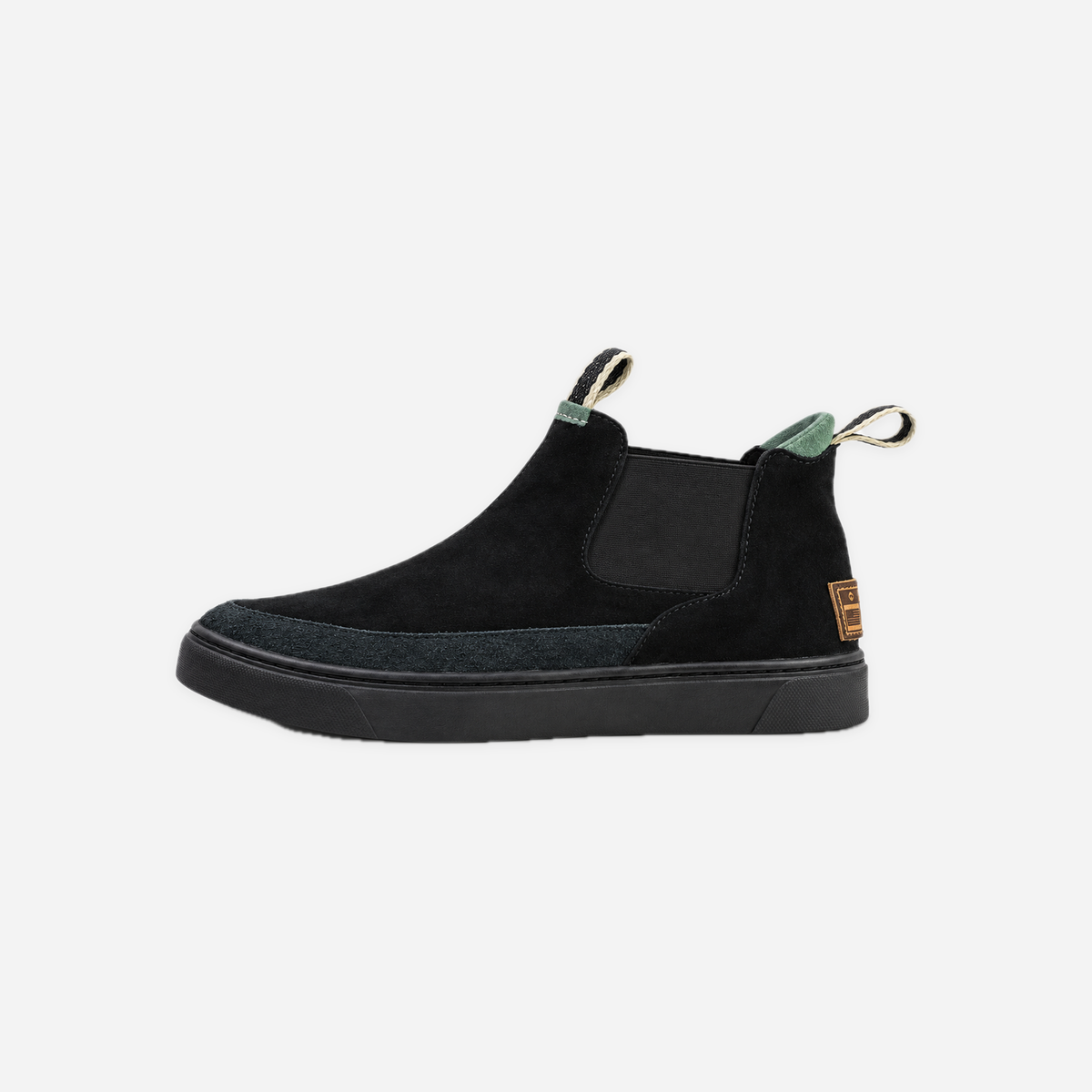 The Truckee - Devium x ComunityMade Shoe — Black Suede, side view