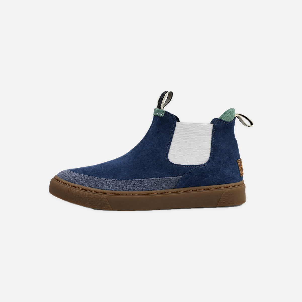 The Truckee - Devium x ComunityMade Shoe — Navy Suede, side view