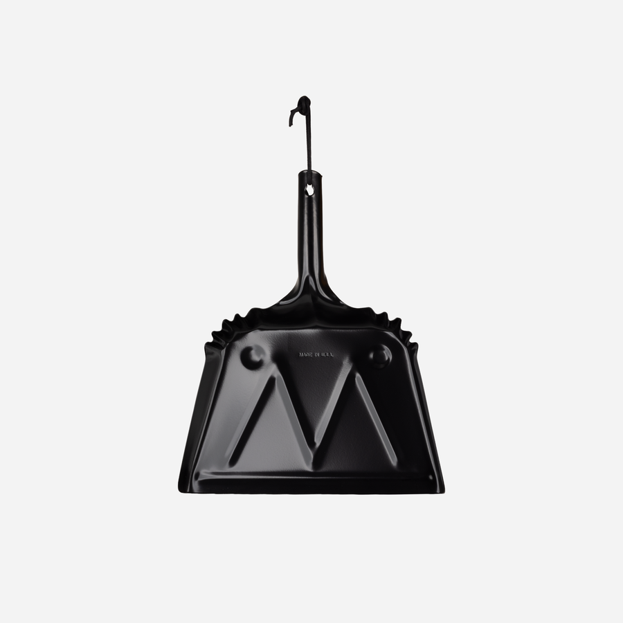 Millstream Home farmhouse dustpan, steel pan and turned wood handle