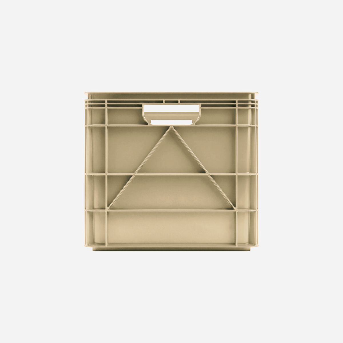 SidioCrate Full Size storage crate, Tan front view