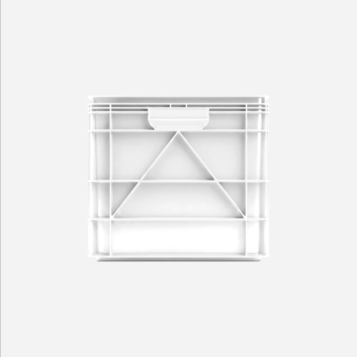 SidioCrate Full Size storage crate, White front view