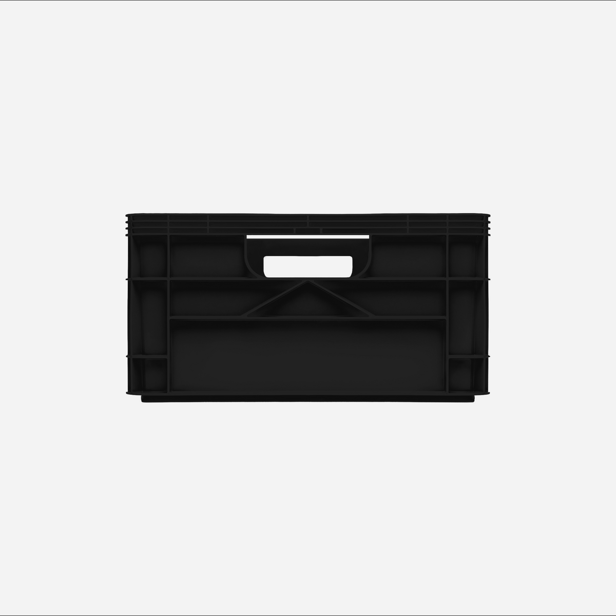 SidioCrate Half Size Storage Crate, Black front view