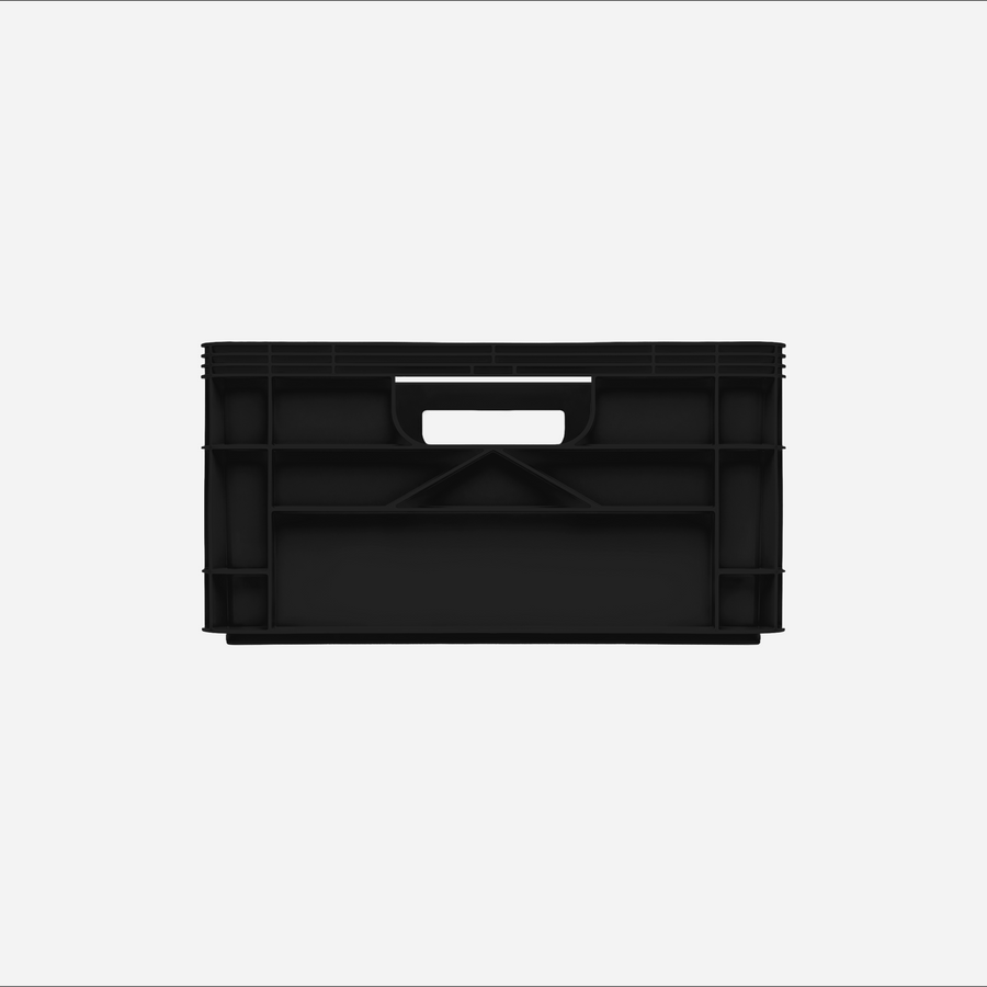 SidioCrate Half Size Storage Crate, Black front view