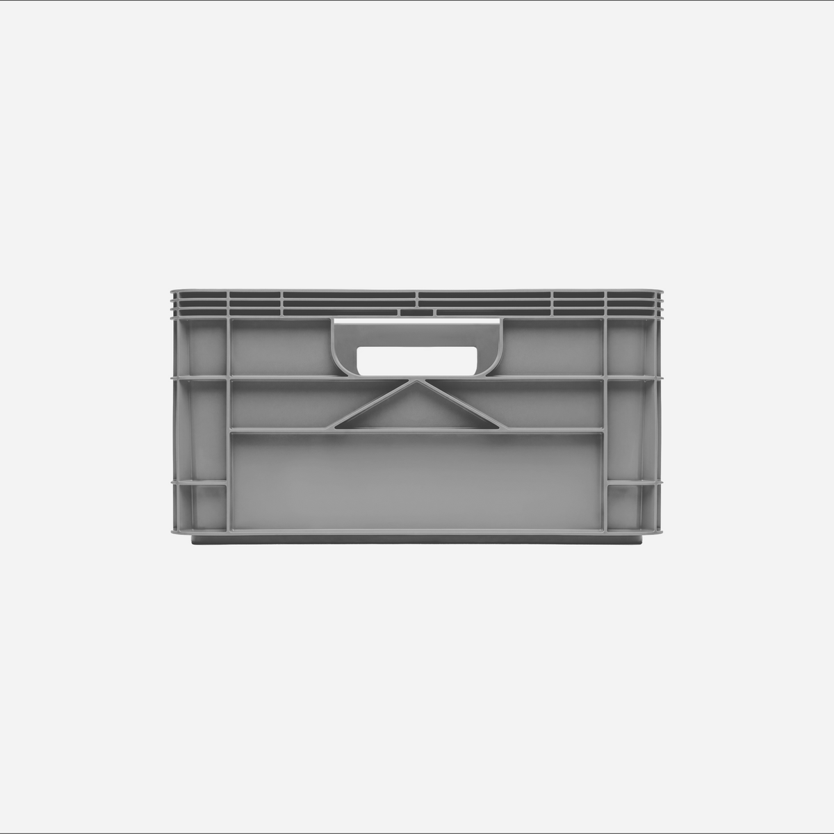SidioCrate Half Size Storage Crate, Gray front view