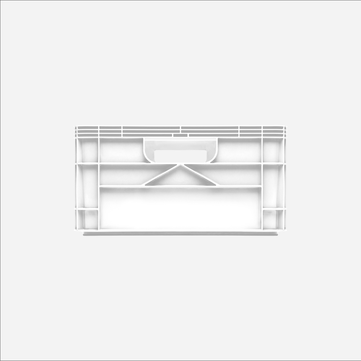 SidioCrate Half Size Storage Crate, White front view