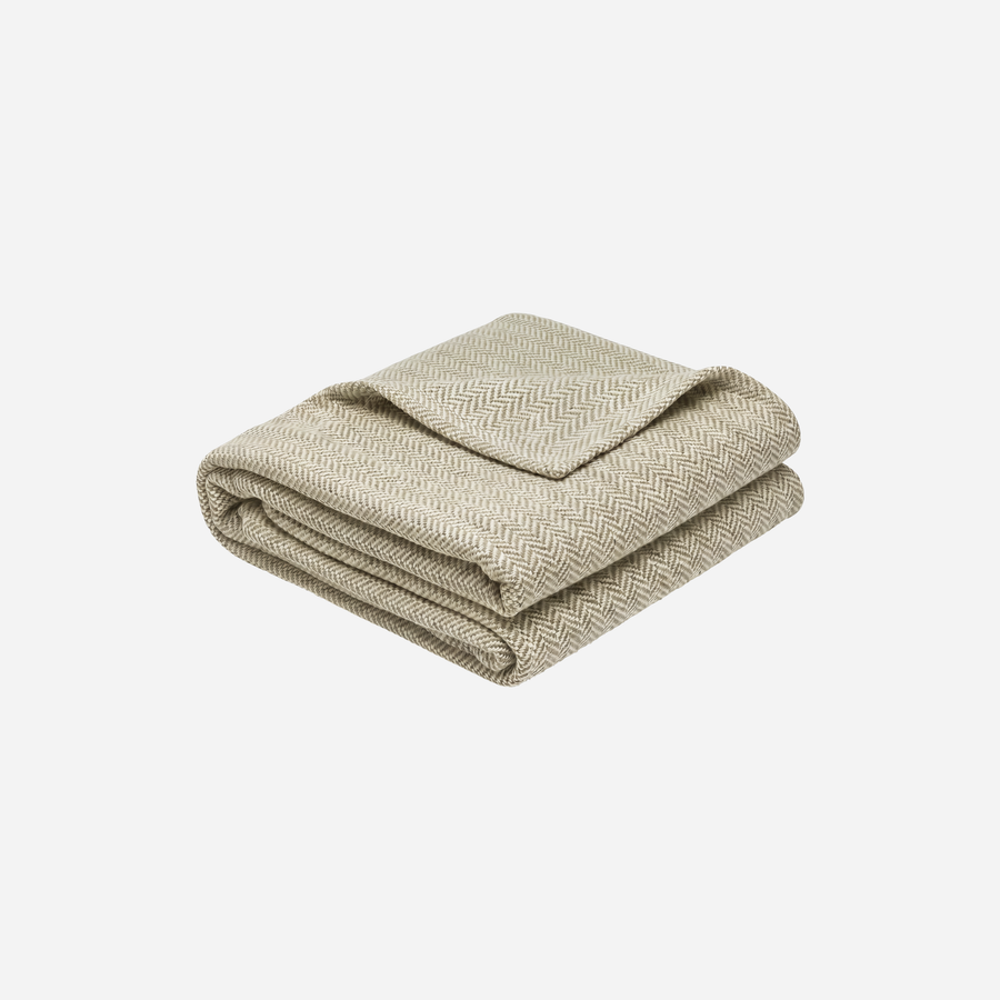 American Blossom Linens herringbone cotton blanket, Seafoam Green