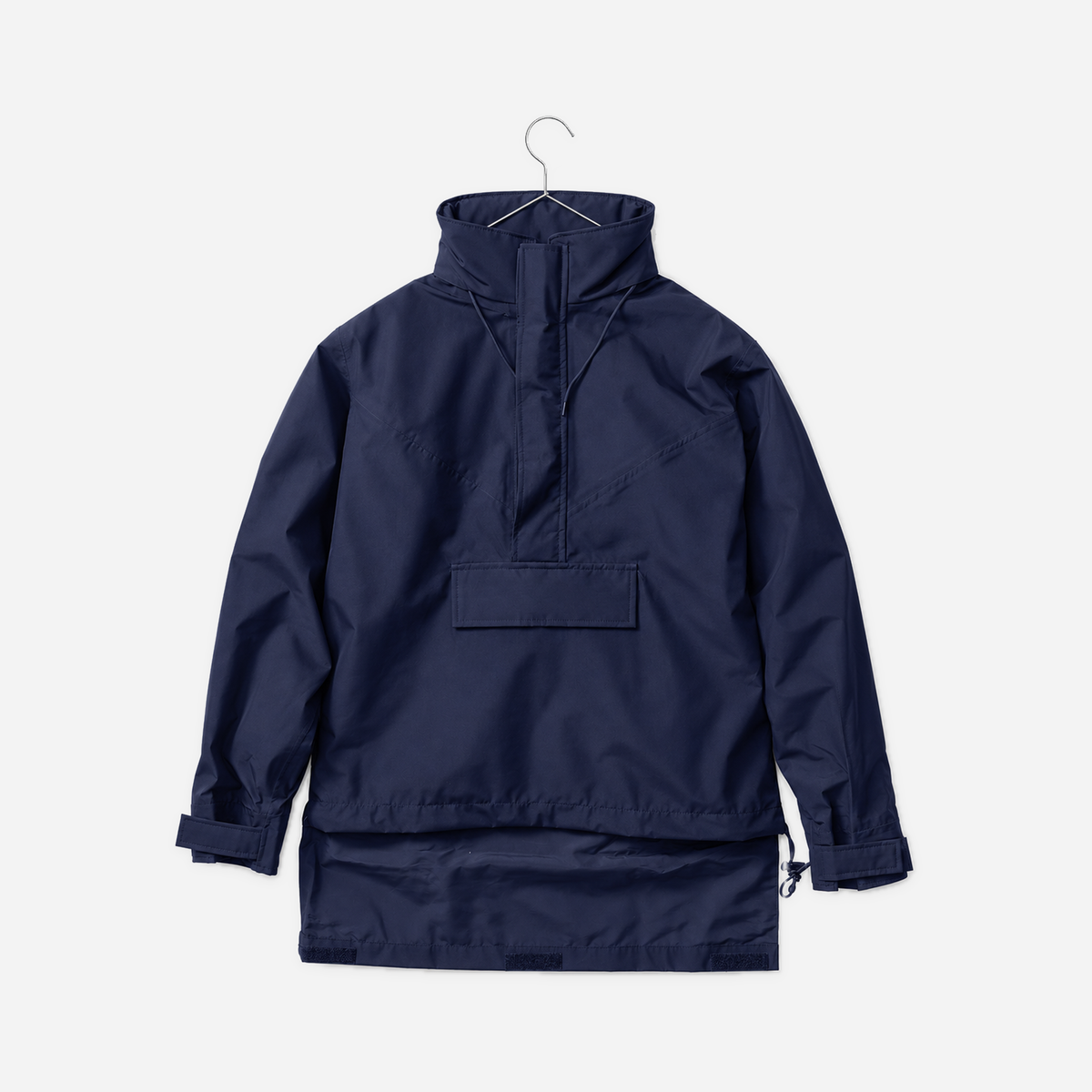 Boathouse Waterproof Stevenson Jacket in Navy, front view on a chrome hanger