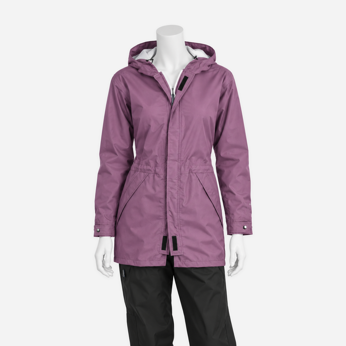 Boathouse Women's Waterproof Campus Parka 2.0 in Orchid Mist, shown on an NG mannequin