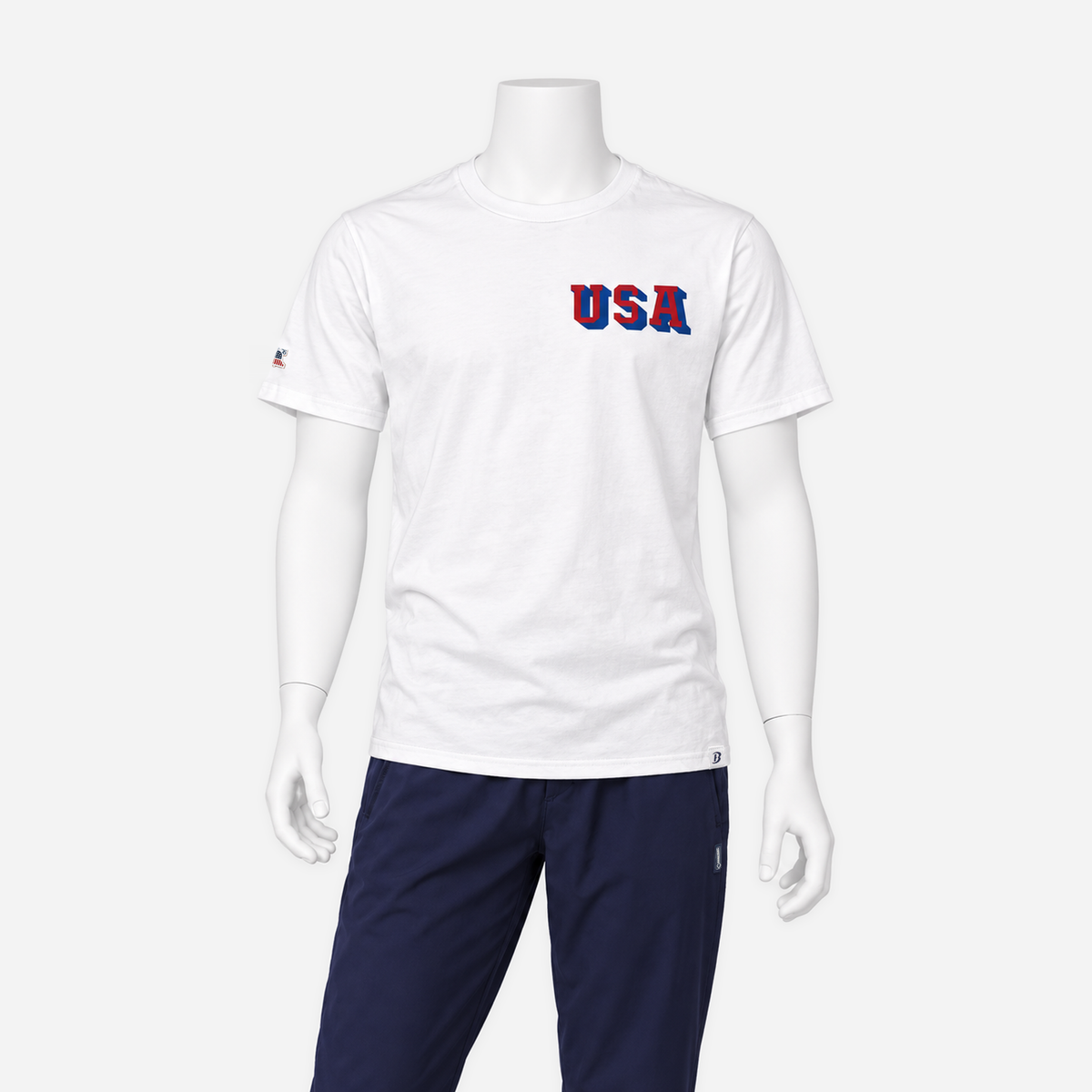 Boathouse USA Cotton T-Shirt in White, shown on an NG mannequin