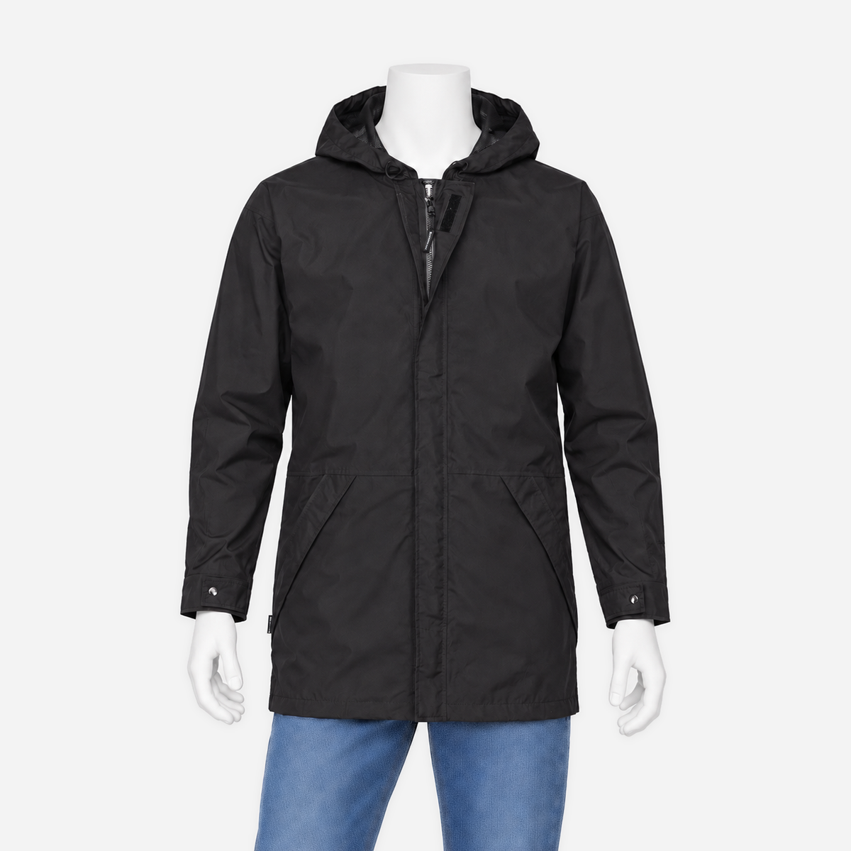 Boathouse Men's Waterproof Campus Parka 2.0 in Black, shown on an NG mannequin