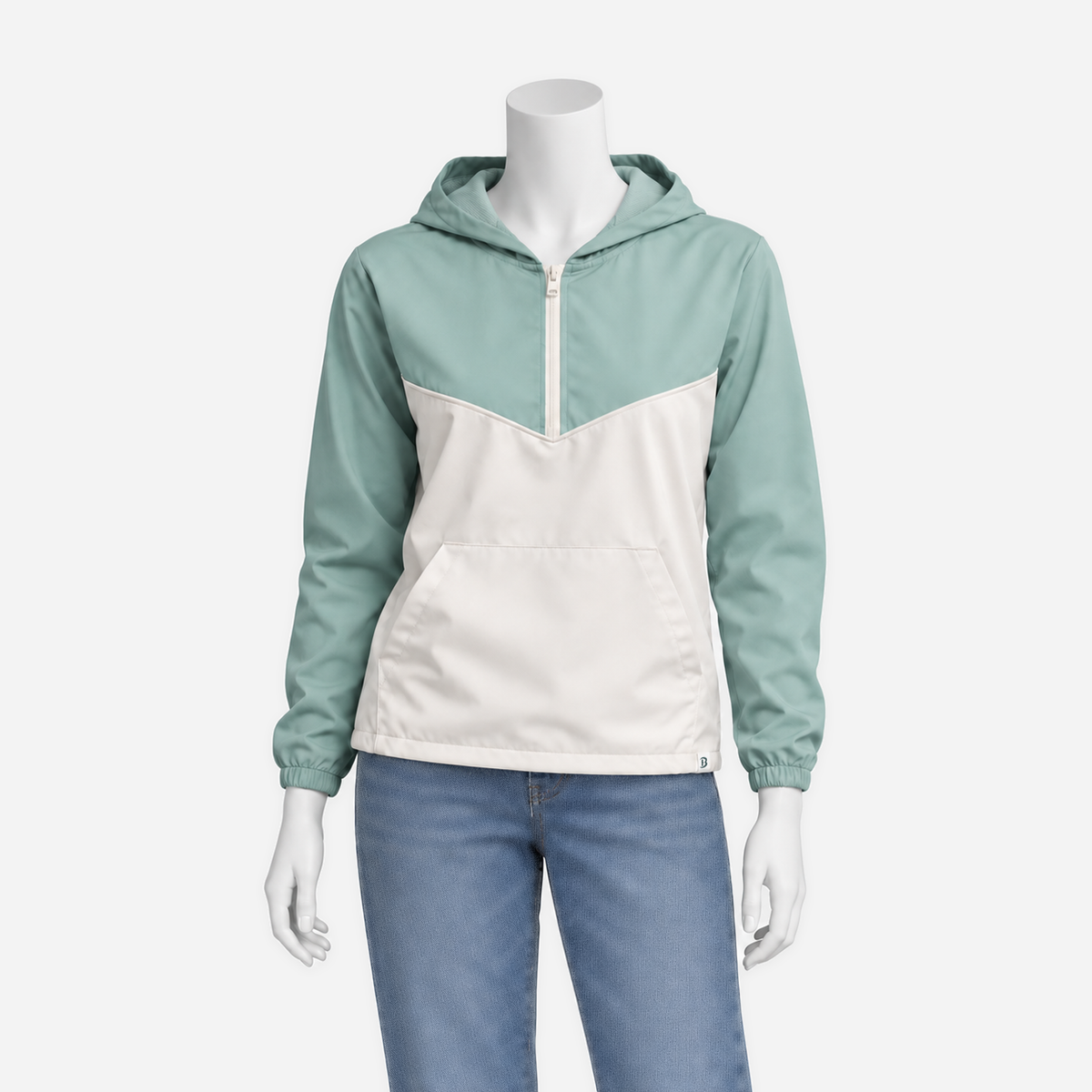 Boathouse Women's Alliance Pullover in Sage/Cream, shown on an NG mannequin