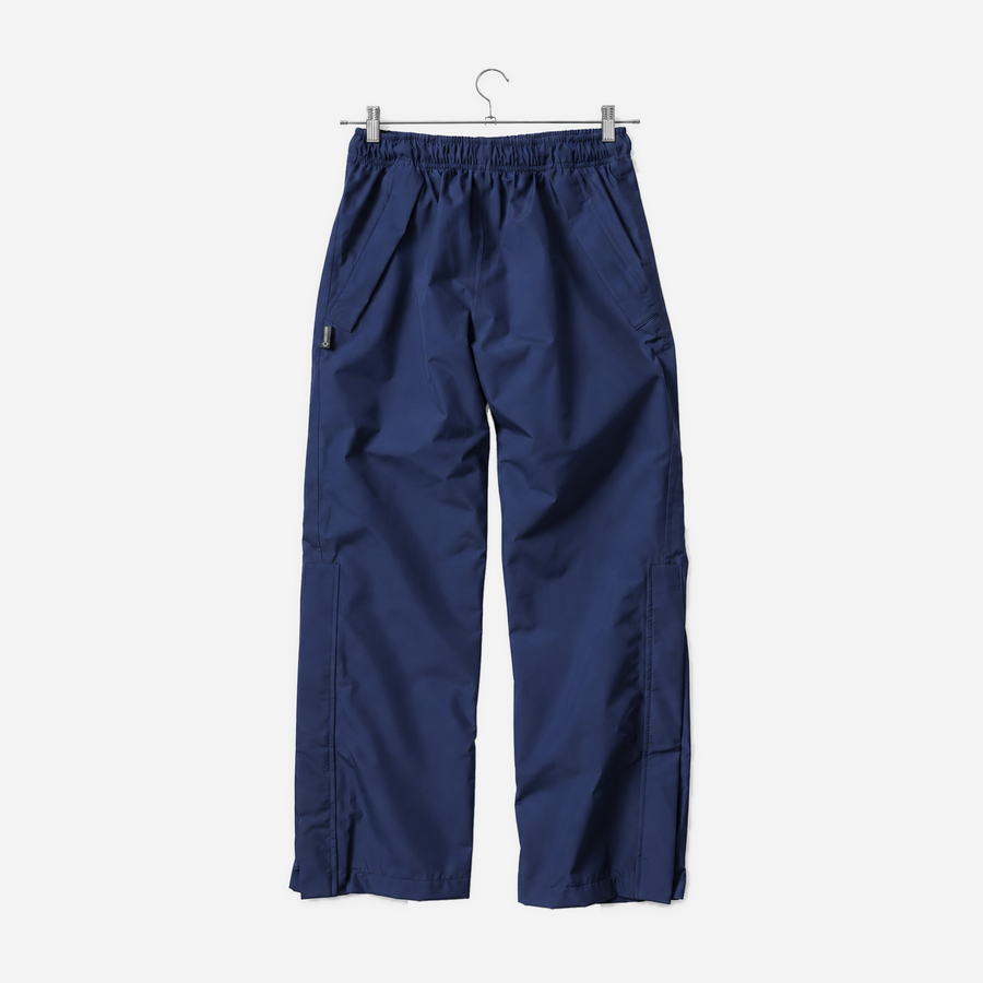 Boathouse Men's Waterproof Pants in Navy, front view on a chrome hanger