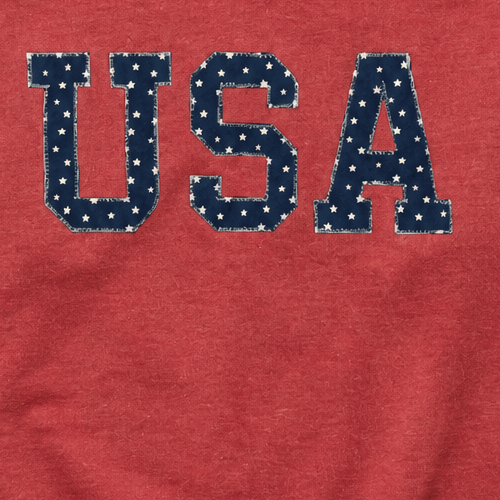 Boathouse USA Felt Crew in Dockside Red, star-patterned felt USA lettering