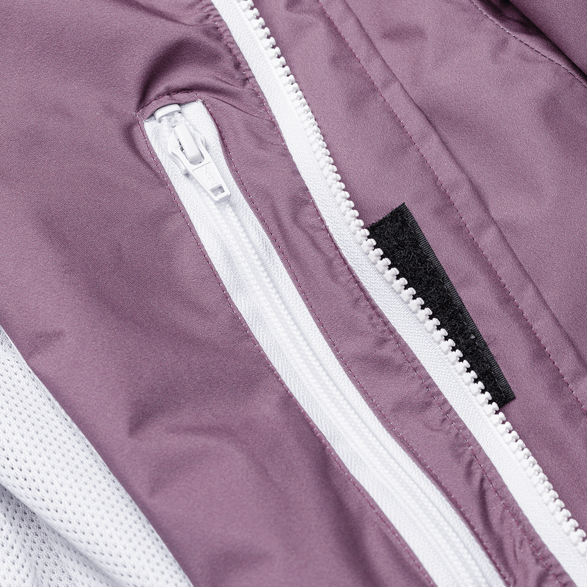 Boathouse Women's Waterproof Campus Parka 2.0 in Orchid Mist, inner zipper and storm flap