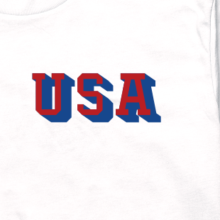 Boathouse USA Cotton T-Shirt in White, red-and-blue USA chest lettering