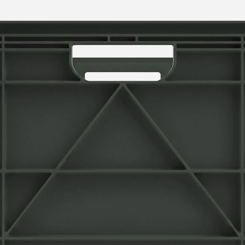 Full Size SidioCrate, BLACK, molded handle and reinforcing rib detail