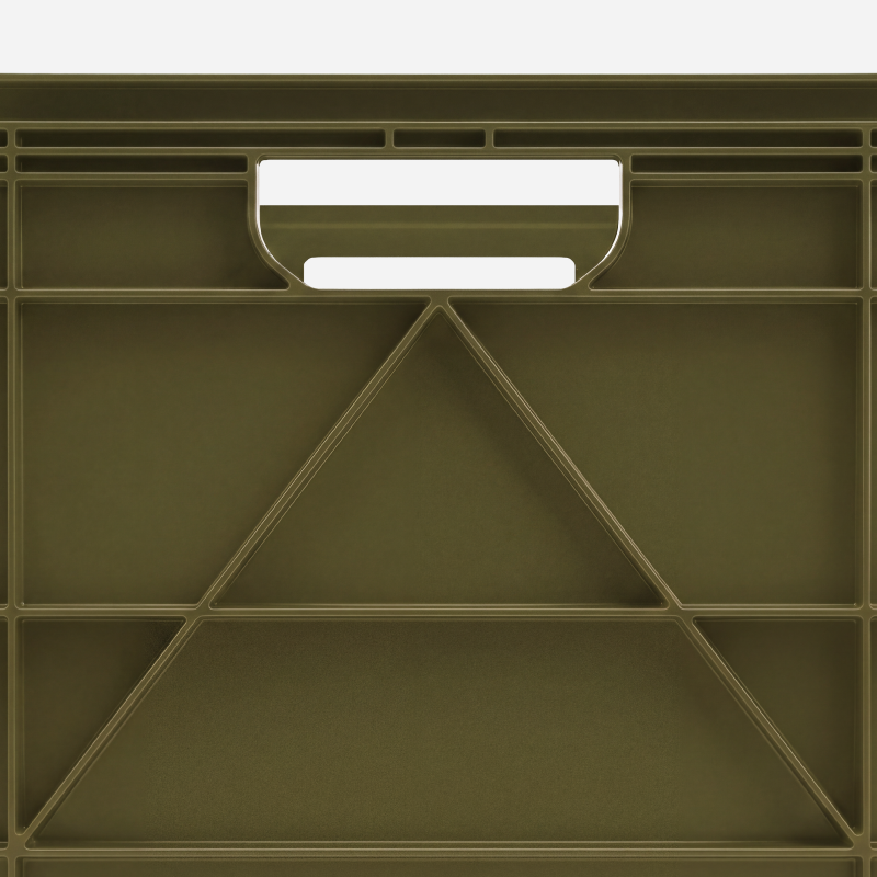 Full Size SidioCrate, GREEN, molded handle and reinforcing rib detail