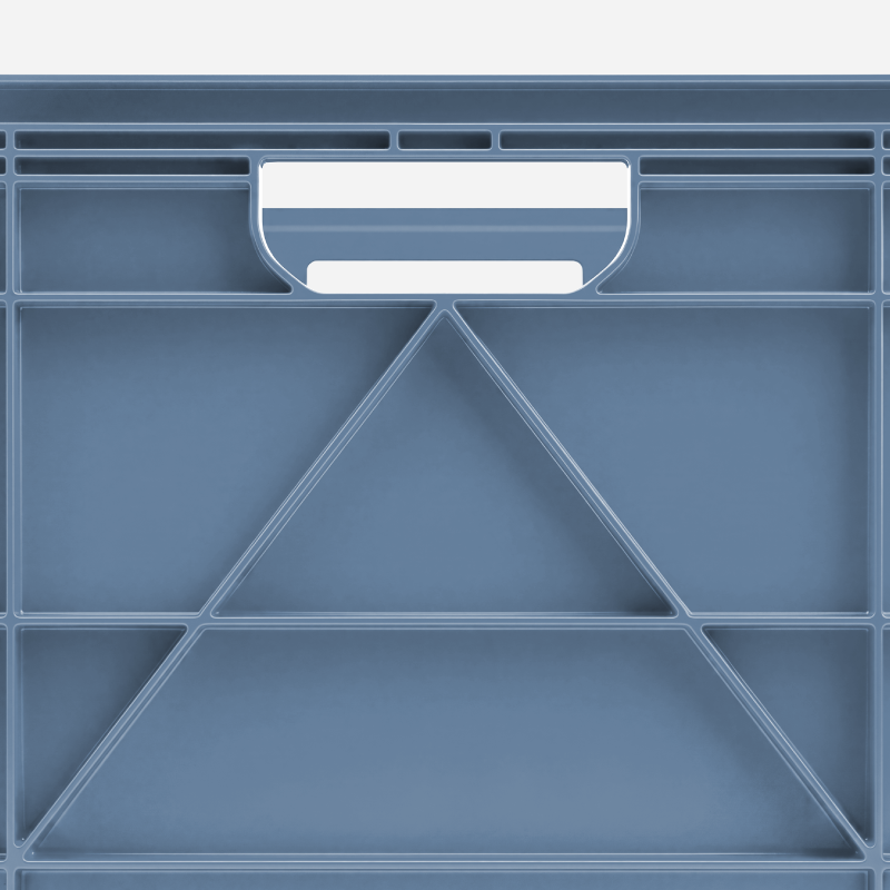 Full Size SidioCrate, NAVY GRAY, molded handle and reinforcing rib detail