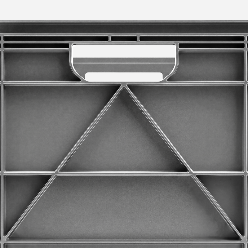 Full Size SidioCrate, STEALTH, molded handle and reinforcing rib detail
