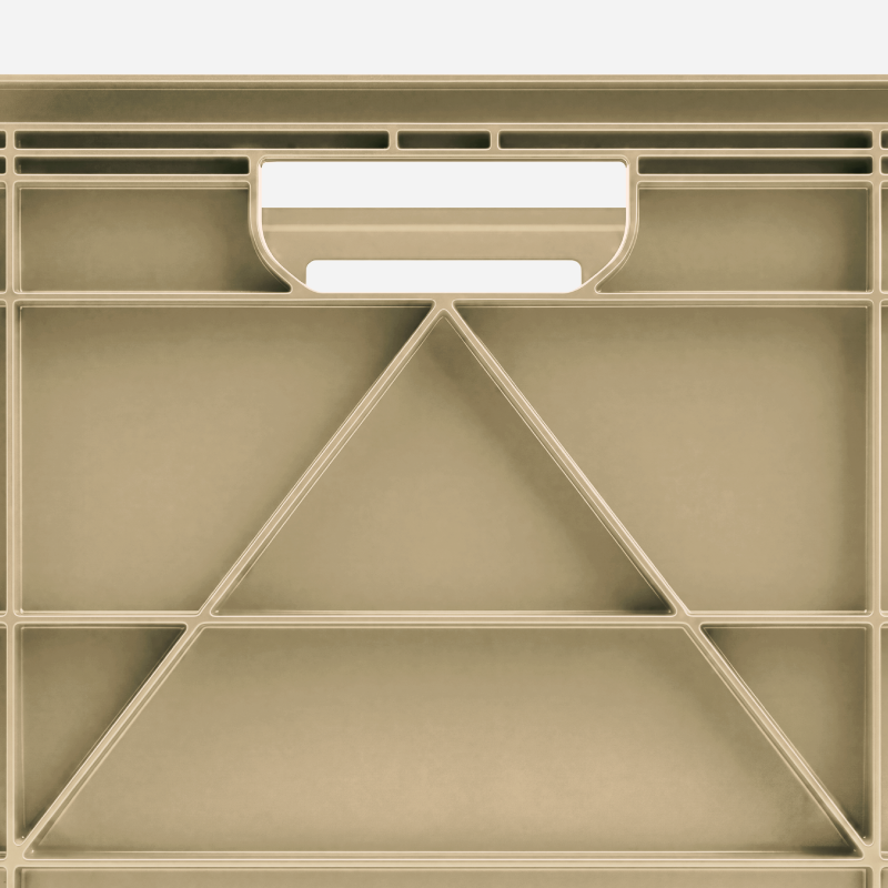 Full Size SidioCrate, TAN, molded handle and reinforcing rib detail