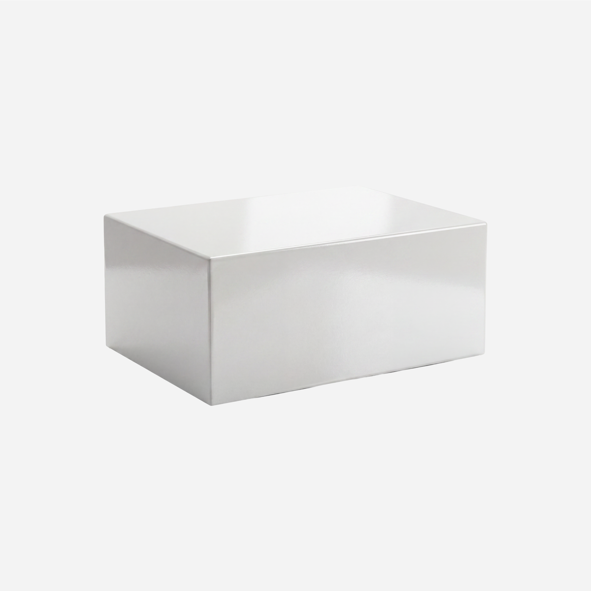 Heller Float 36-inch coffee table in white, angled view