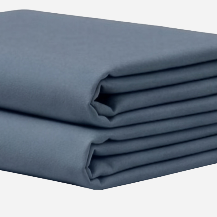 Natural Cotton Bed Pillowcases, Chesapeake Blue, fold, hem and fabric detail
