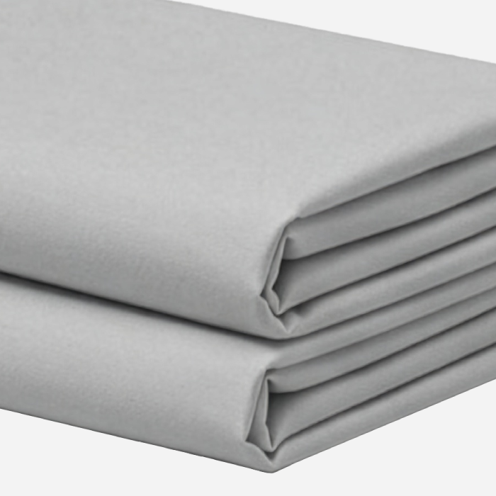 Natural Cotton Bed Pillowcases, Steel Grey, fold, hem and fabric detail