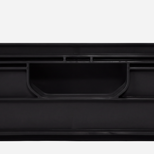 Quarter Size SidioCrate, BLACK, molded handle and reinforcing rib detail