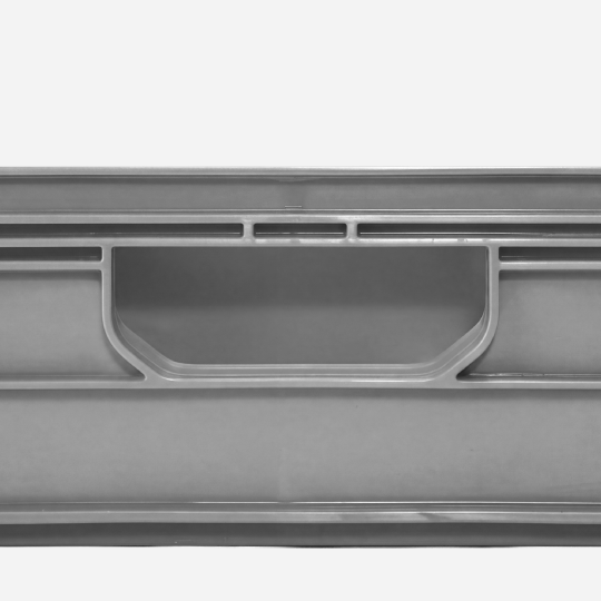 Quarter Size SidioCrate, GRAY, molded handle and reinforcing rib detail